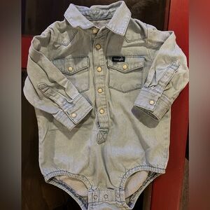 Wrangler pearl snap onsie